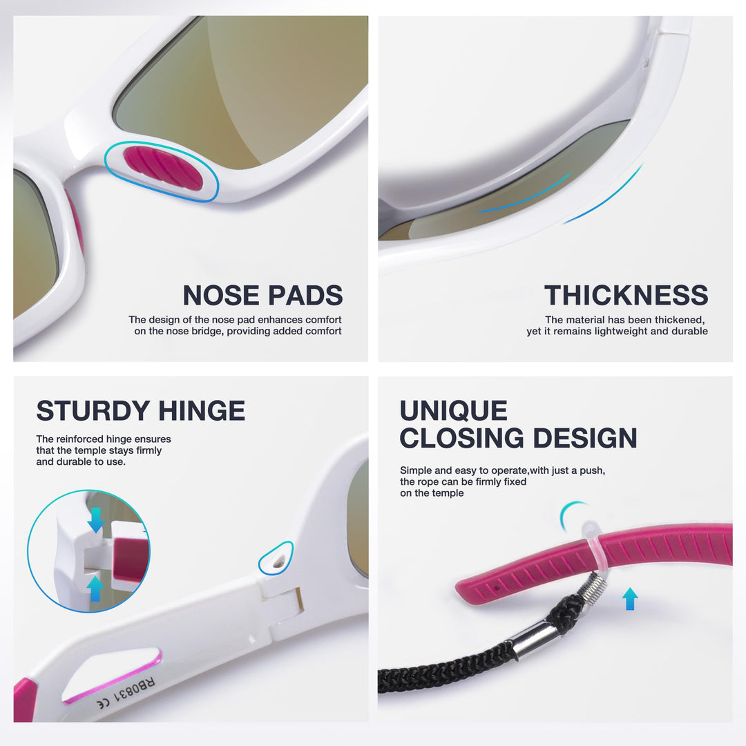 RIVBOS Polarized Sports Sunglasses Driving Sunglasses Shades for Men Women Tr90 Frame for Cycling Fishing Running RB831