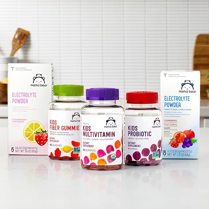 Amazon Brand - Mama Bear Organic Kids Multivitamin, 60 Gummies, 1 Month Supply (Packaging May Vary), Berry, Cherry & Orange (Pack of 2)