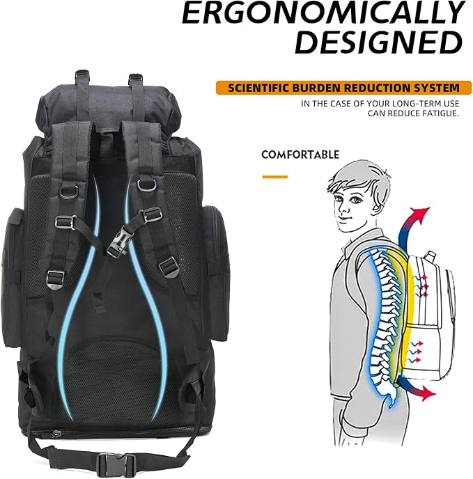 70L/100L Hiking Camping Backpack MOLLE Rucksack Waterproof Daypack for Traveling