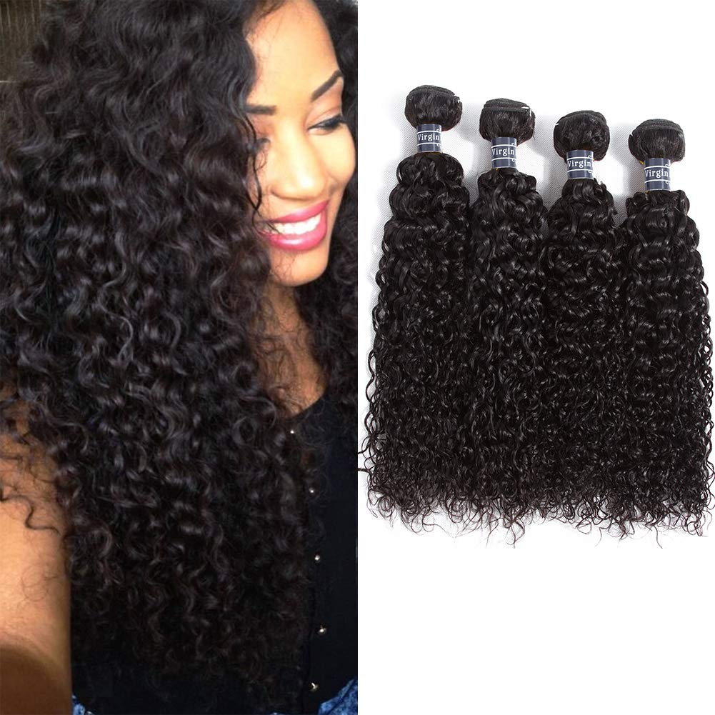 Amella Hair Brazilian Virgin Curly Hair (14   16   18   20''400G) 4 Bundles Weave 8A 100% Unprocessed Brazilian Virgin Curly Hai
