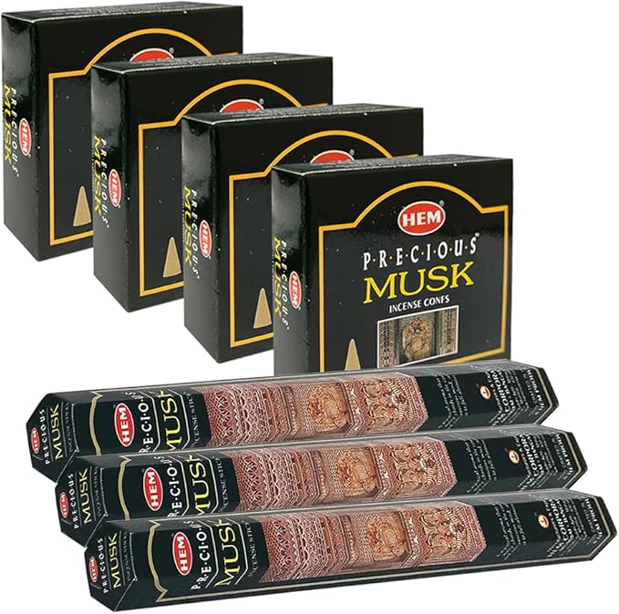Musk Incense sticks and cone incense holder variety pack bundle insence insense insienso