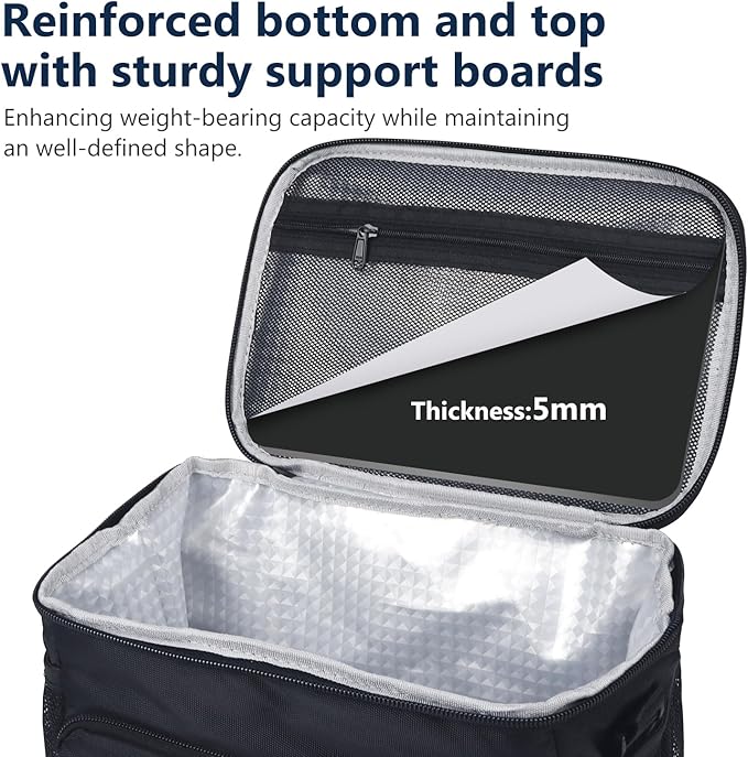 Gloppie Lunch Box for Men Women Insulated Lunch Bag Reusable Lunch Cooler Bag, Black