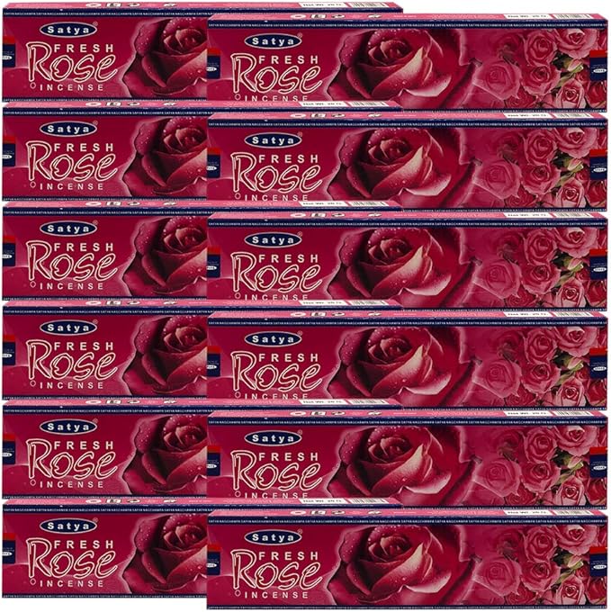 Fresh Rose Incense Sticks and Incense Stick Holder Bundle Insence Insense Satya Incense