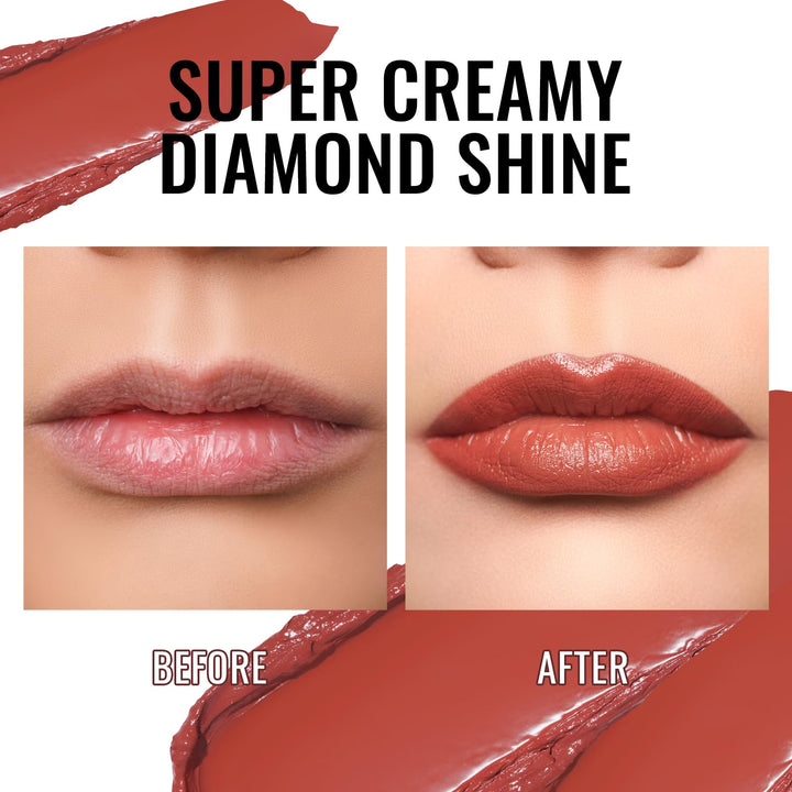 Oulac Infinity Moisture Shine Lipstick - High Shine Shimmery Finish, Super Creamy Texture, Medium to High Coverage - Gluten Free, PG09 Fussy