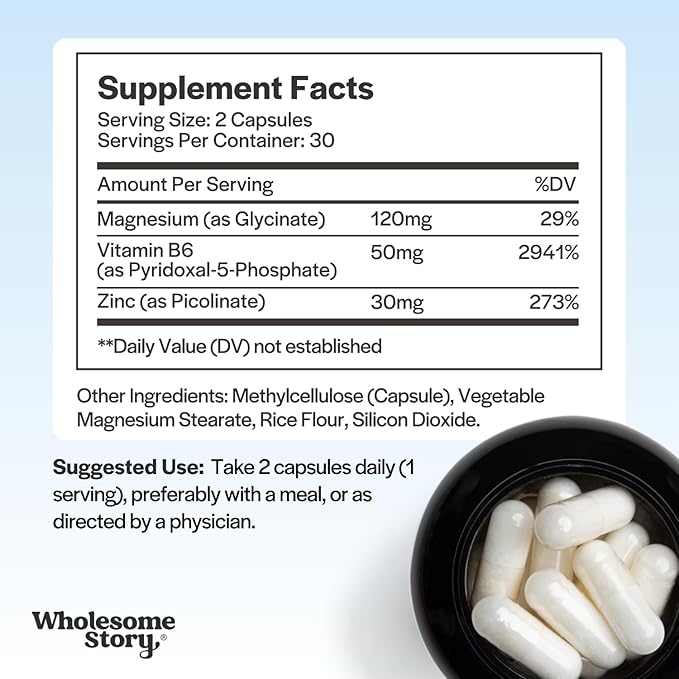 3-in-1 Zinc Picolinate Magnesium Glycinate Supplements with Vitamin B6 | Magnesium and Zinc Vitamin | Reproductive & Fertility Health, Hormone Balance, Immune System Support | Packaging May Vary