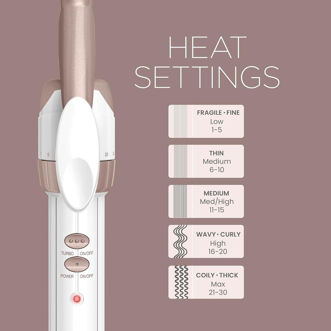 Conair Double Ceramic 1-Inch Curling Iron | Classic Curls | White/Rose Gold