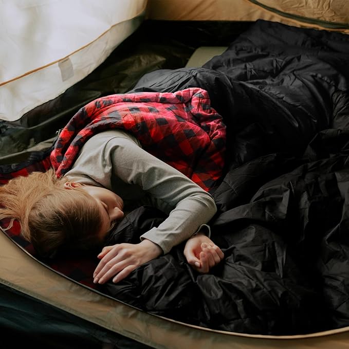 ShinHye 0 Degree Sleeping Bag for Adults - Cotton Flannel 4 Season Cold Weather Winter, XXL Big and Tall Camping Sleeping Bag with Compression Sack