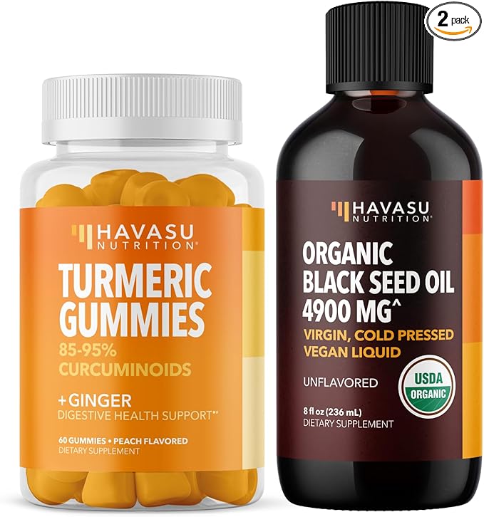 Turmeric Ginger Gummies + Organic Black Seed Oil Liquid Bundle