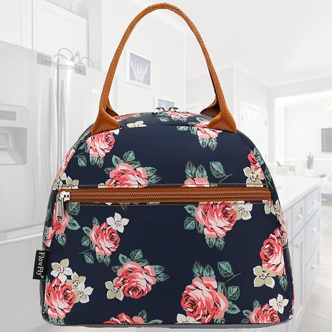 FlowFly Insulated Lunch Cooler Bag - Tote Bag Organizer for Women/Men, Rose