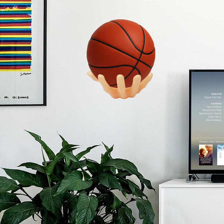 BOAMAU Hand Shaped Basketball Holder Wall Mount Gifts Basketball Room Decor Accessories Art Ball Decor Stand for Basketball, Football, Soccer, Volleyball(skin colour)