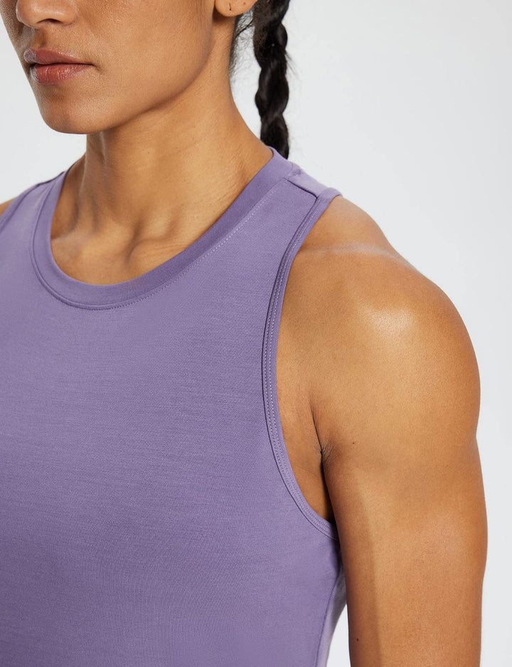 BALEAF Women's Workout Tank Tops Racerback Athletic Running Muscle Tank Gym Tennis Shirts Exercise Fitness Purple XS