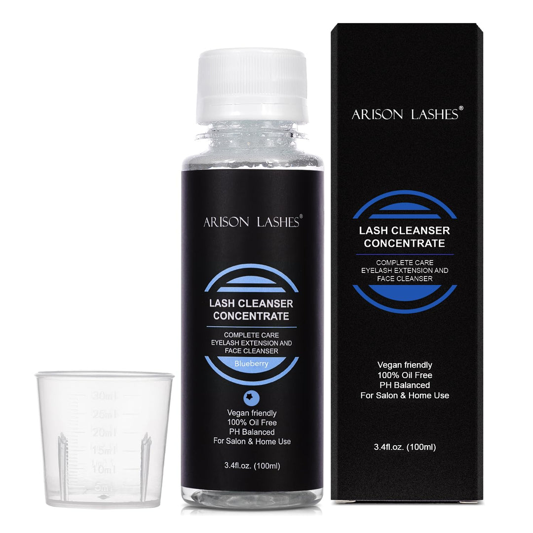 Eyelash Cleanser Concentrate 100ml Lash Extensions Shampoo Natural Foaming Cleanser DIY Non-lrritating Wash for Extensions Lashes with Salon Home Care-Makes 20 Bottles 60ml lash Shampoo (Blueberry)