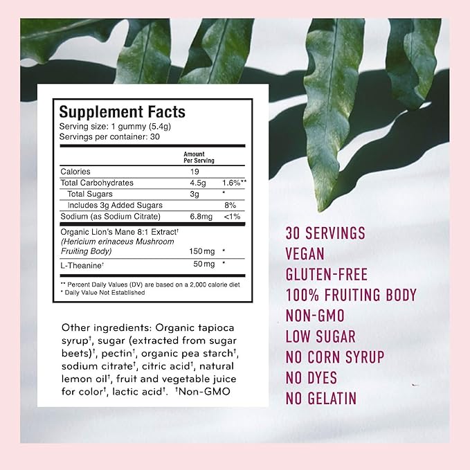 Concentrate Gummies – Focus, Memory, Brain Health & Mood Support Supplement – Vegan, Non-GMO, Gluten-Free - Lemon Flavor (30 Servings)