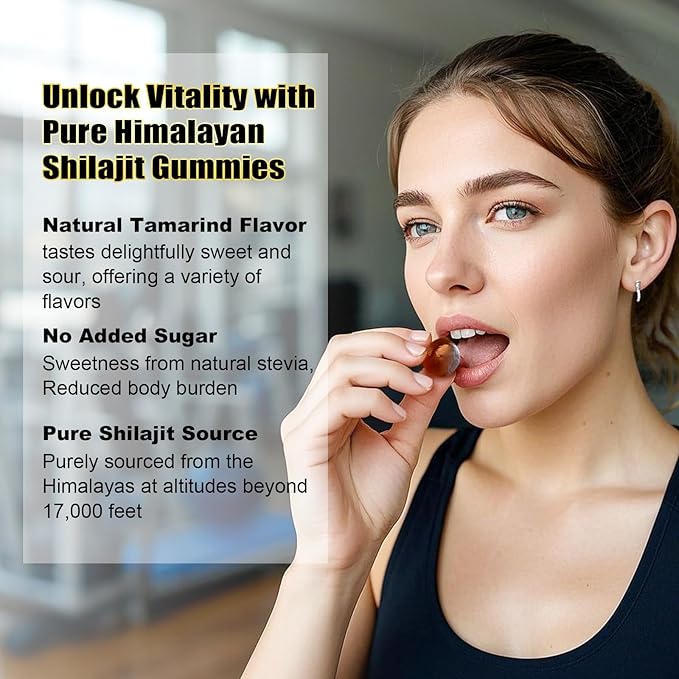 Shilajit Gummies for Men Women: Pure Himalayan Organic Shilajit with Ashwagandha 85+ Trace Minerals & Fulvic Acid Individually Wrapped for Energy Brain Immunity Support No Sugar 40 Servings