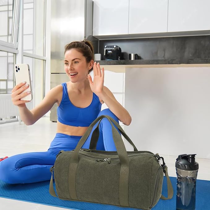 Duffle Bag for Gym Sports Women Girls Workout Travel Bag Weekender with Shoe Compartment and Wet Pocket