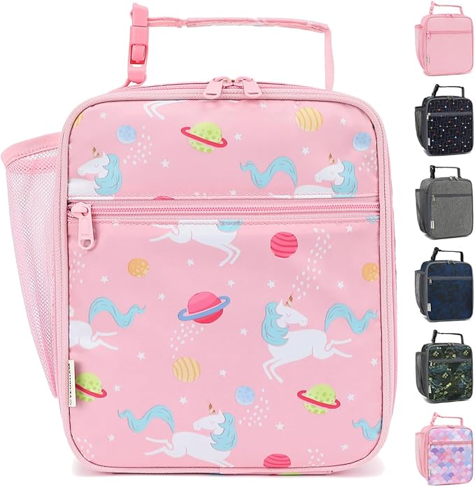 Lunch Box for Kids Boys Girls Men Women, Insulated Small Soft Cooler Lunch Bag Kit for School Work Picnic Travel - Reusable Portable lunchbox,Pink Unicorn