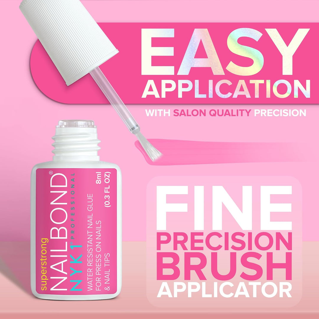 Super Strong Nail Glue | 8ml Brush-On for Press-On & Acrylic Nails – Long-Lasting