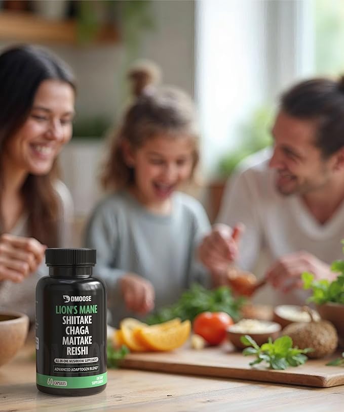 Lions Mane Mushroom Complex, 5 in 1 Adaptogenic Blend - Lionsmane, Chaga, Maitake, Shiitake and Reishi Extract Capsules - Nootropic Mushroom Supplement for Memory, Focus and Immune Support