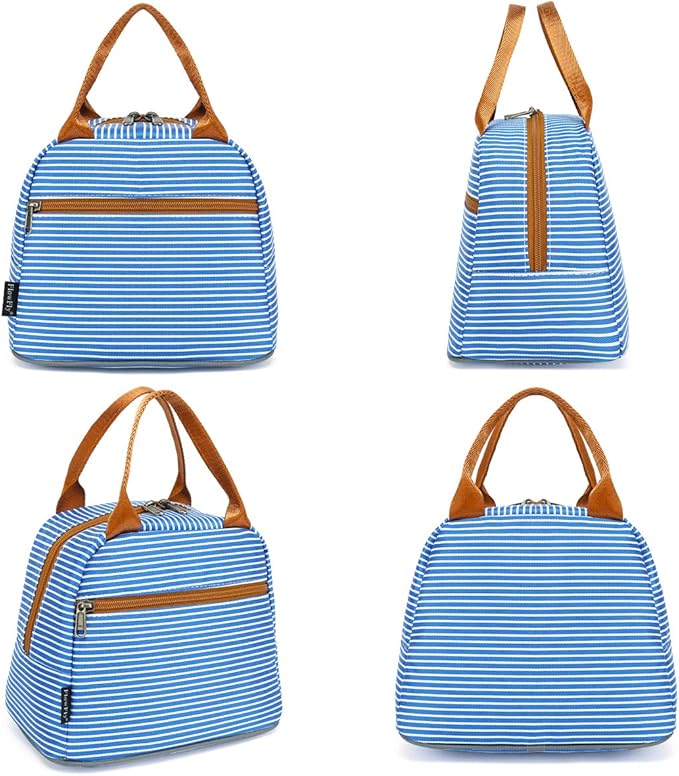 FlowFly Lunch Bag Tote Bag Lunch Organizer Holder Insulated Cooler Bag for Women/Men,Royal