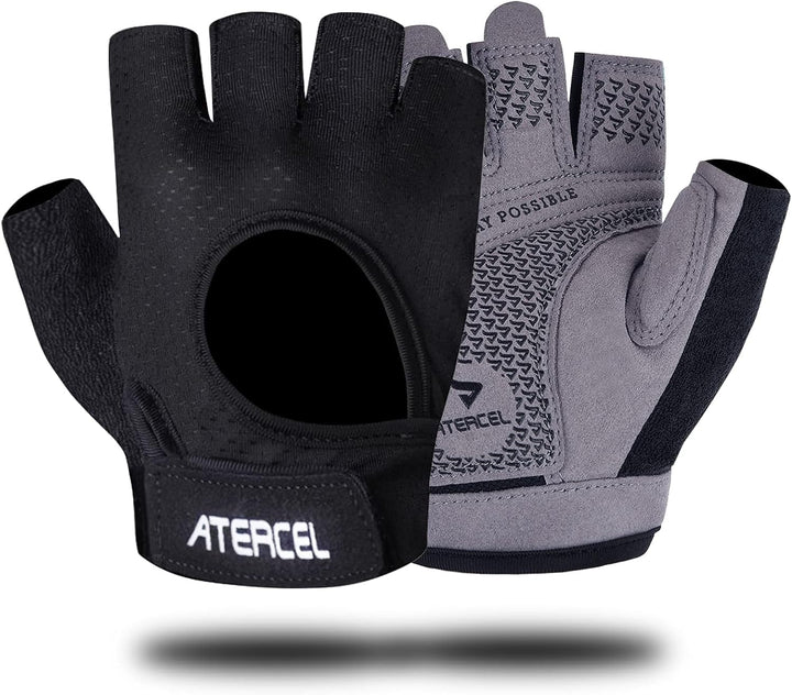 ATERCEL Weight Lifting Gloves Full Palm Protection, Workout Gloves for Gym, Cycling, Exercise, Breathable, Super Lightweight for Men and Women(Gray, S)