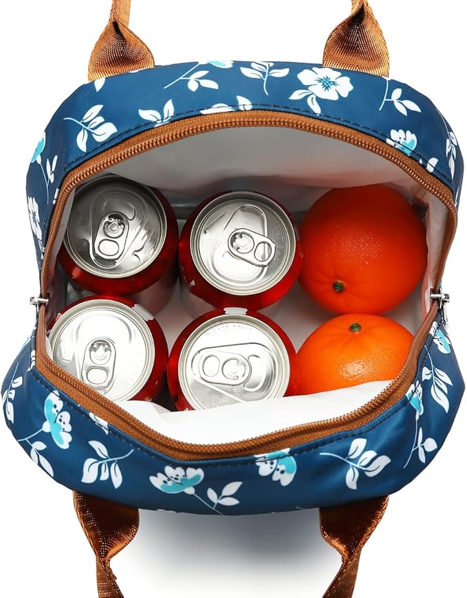 FlowFly Insulated Lunch Cooler Bag - Tote Bag Organizer for Women/Men, Floral