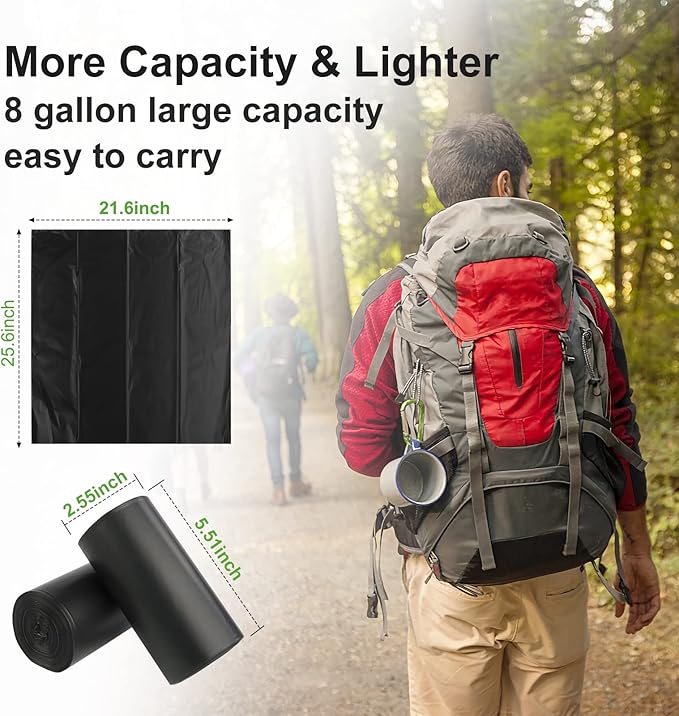 80 Portable Toilet Bags, Camping Toilet Bags, 5-8 Gallon Compostable Bags, Biodegradable Toilet Bags for 5-8 Gallon Bucket Toilet Seat, Biodegradable Waste Bags for Outdoor Boating Travel Camping