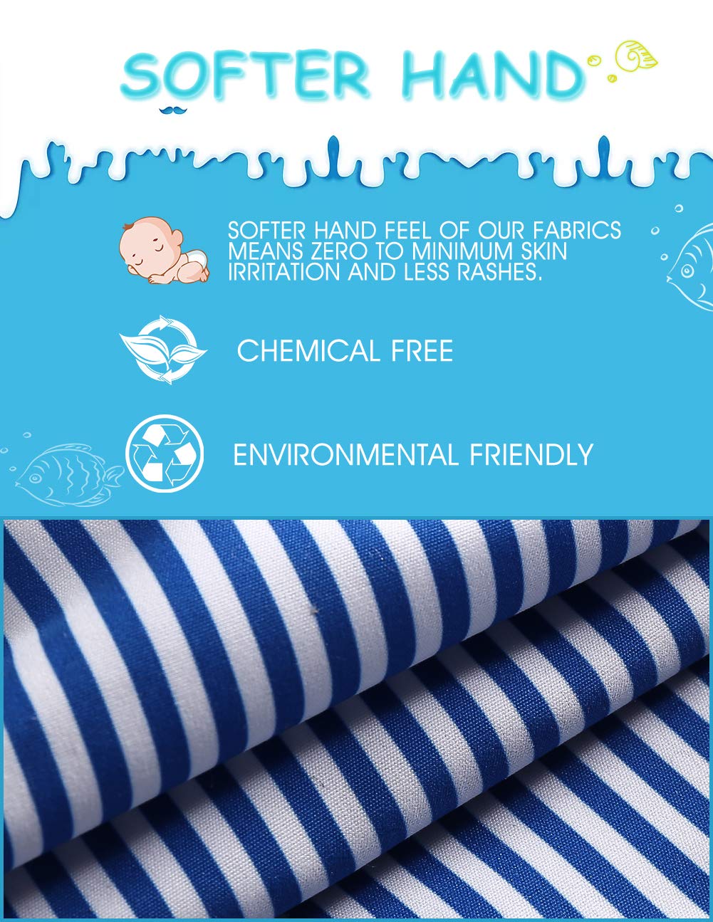 maamgic Boys Swim Trunks Toddler Swim Shorts Little Boys Bathing Suit Swimsuit Toddler Boy Swimwear,Stripe Bluewhite,2 T