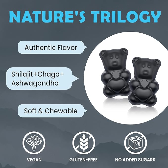 1400 MG Shilajit Gummies, Organic Shilajit Gummies with 85+ Trace Minerals, Fulvic Acid, Shilajit for Men & Women, Shilajit Resin, Shilajit Himalayan Organic for Energy, Sugar-Free, 60 Count