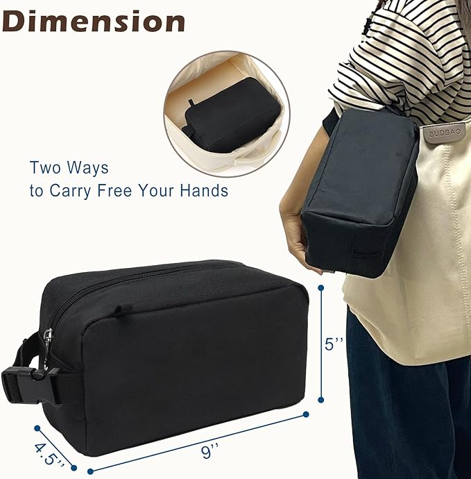 FlowFly Small Insulated Lunch box Portable Soft Bag Mini Cooler Thermal Meal Tote Kit with Buckle for Work, BlackWithBuckle