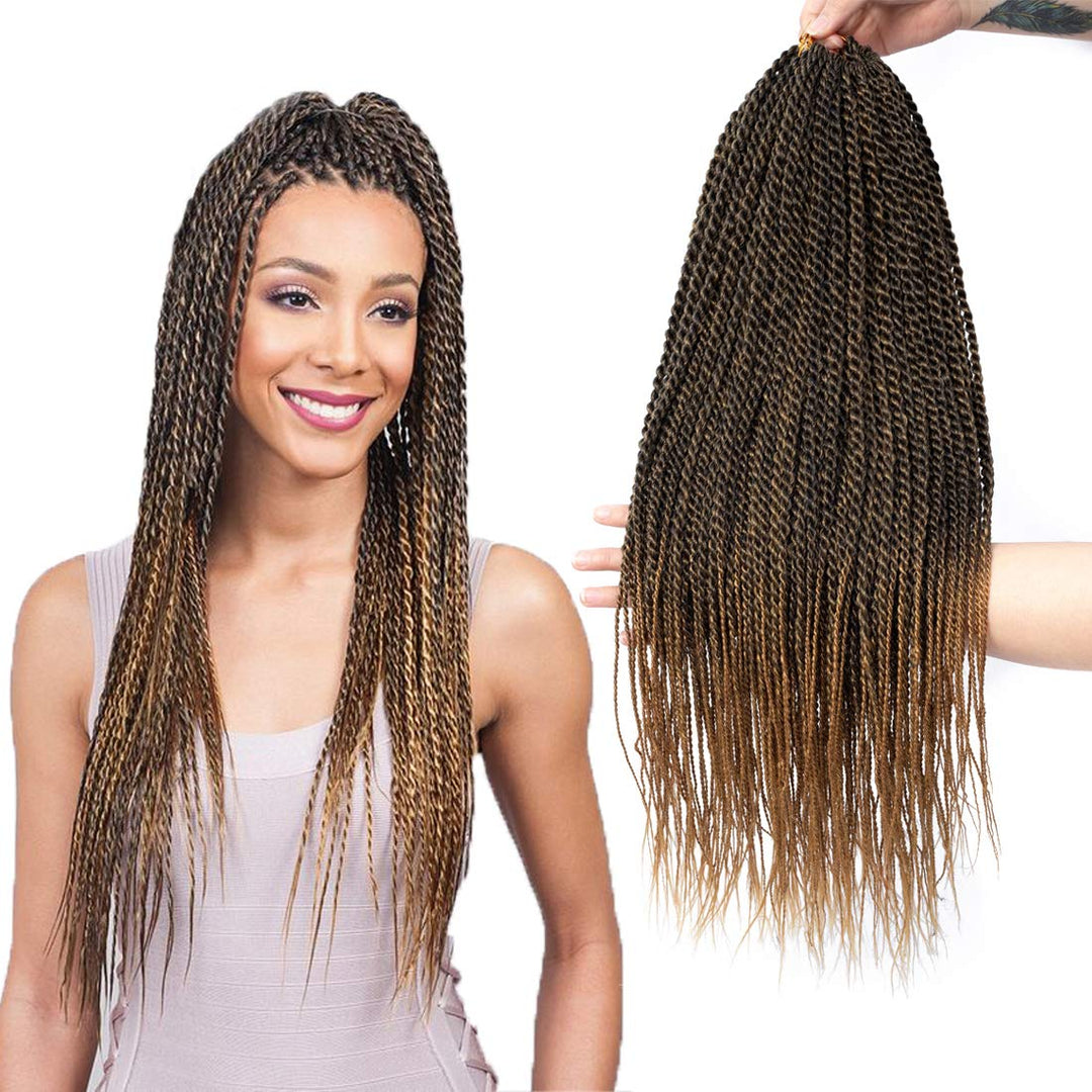 Nayoo Senegalese Twist Crochet Hair For Black Women - 22'' Twist Crochet Hair Low-Temperature Fiber Synthetic Braiding Hair Exte
