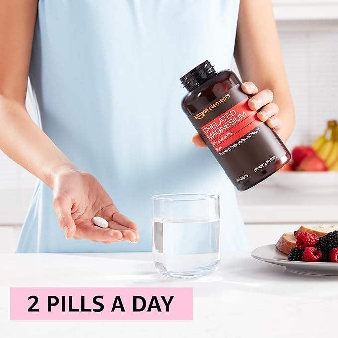 Amazon Elements - Chelated Magnesium, 240 tablets, 270 mg per Serving, as Magnesium Glycinate Chelate, Vegan