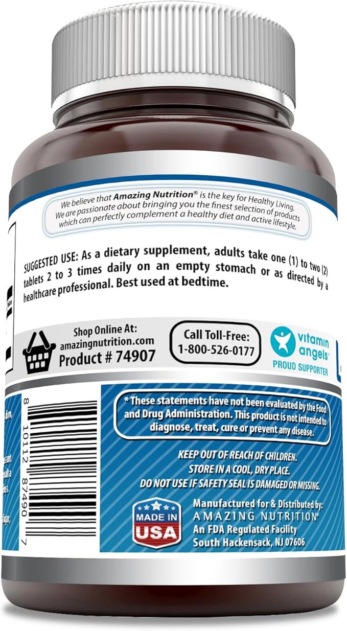 Amazing Formulas L-Tryptophan 1000mg Tablets Supplement | Non-GMO | Gluten Free | Made in USA (240 Count)