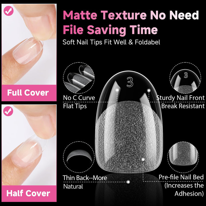 XXL Square Gel Nail Tips | 120 PCS Extra Long | No C Curve | DIY Home Use