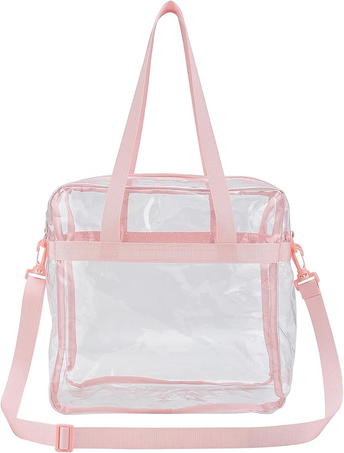 USPECLARE Clear Tote Stadium Approved, Security Travel & Gym Clear Bag for Work Sports Games Concerts