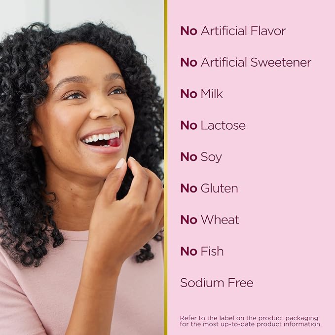 Nature's Bounty Optimal Solutions Women's Multivitamin, Immune and Cellular Energy Support, Bone Health, Raspberry Flavor, 80 Gummies, 40 Total Servings