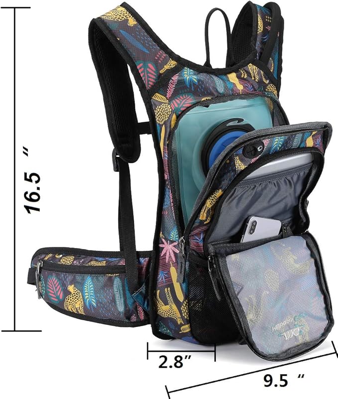 15L Insulated Hydration Backpack Pack with 2L Water Bladder Lightweight Hiking Backpack Bag for Women Men Daypack for Hiking Running Festival Camping Biking