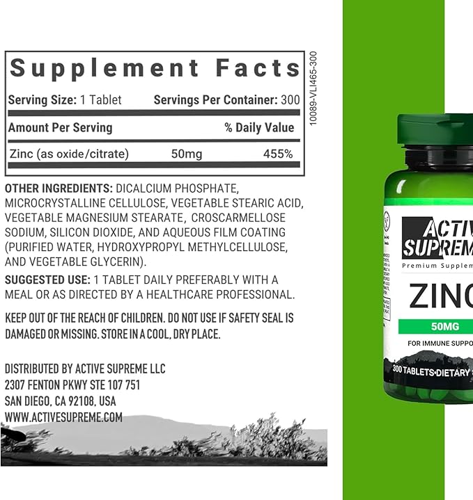 Zinc Citrate 50 mg - Supplement to Support Immune System & Reproductive Health (1)