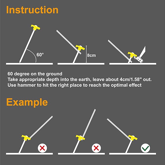ABCCANOPY Tent Stakes 16" Camping Tent Stakes, 10pc-Pack (Yellow)