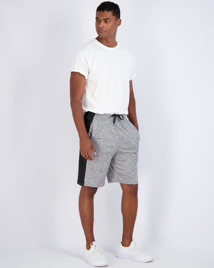 Real Essentials Mens Dry Fit Shorts Dri Active Wear Short Men Athletic Performance Basketball 9 Inch Inseam Sweat Tennis Soccer Running Essentials Gym Casual Workout Sports, Set 1, S, Pack of 5