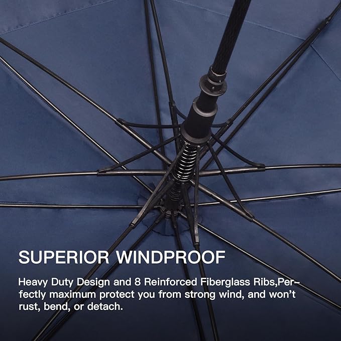 Auto Open Golf Umbrellas 62/68/72 Inch Extra Large Oversize for Business & Home, Ventilated Double Canopy Windproof Waterproof Stick Umbrella for Rain & strong wind