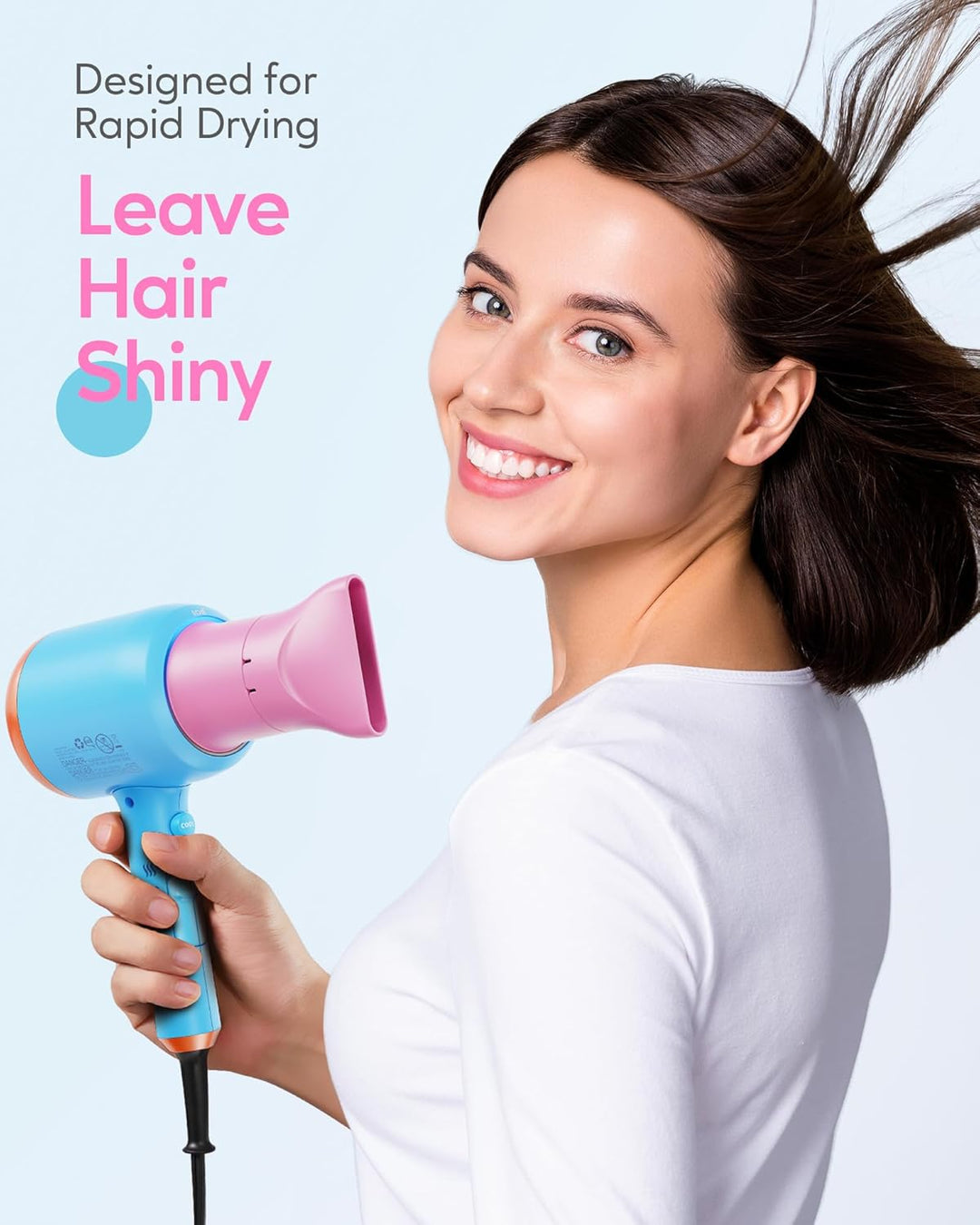 Wavytalk 1875W Ionic Hair Dryer | Diffuser & Comb for Curly Hair | Green
