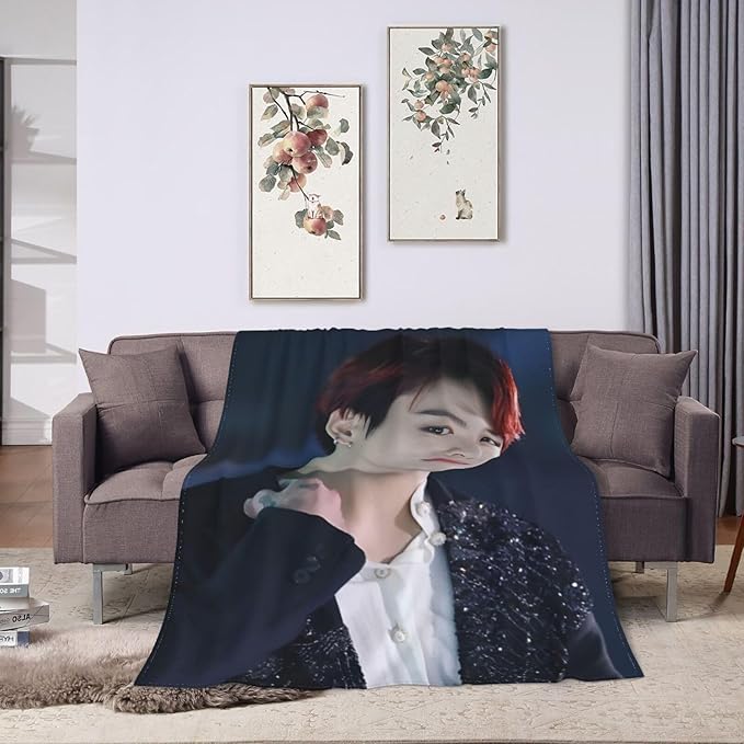 Blanket 50"X60" Soft and Comfortable Warm Fleece Throw Full Picture of Idol Group Blankets