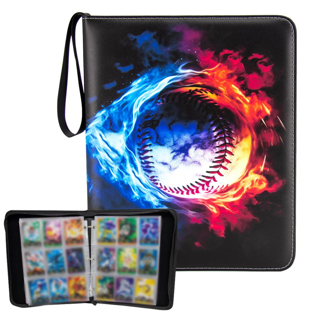 MaoKea Card Binder For Card 4-Pocket Sleeves with 440 Cards Holder,Game Collection Binder Card Holder Of Fit for TCGcard album,game card Yugioh Trading Sports Cards (9 Pocket Baseball 2)