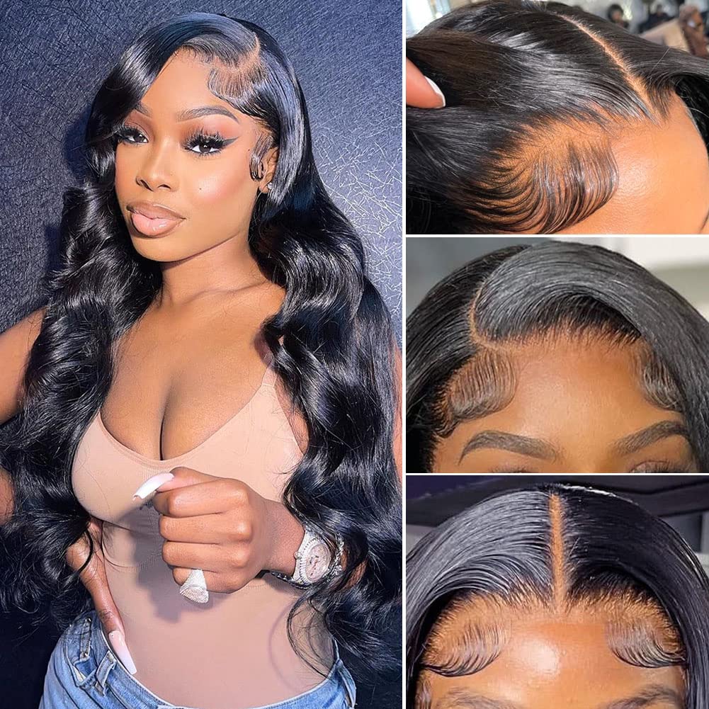 Hedy 4X4 Lace Front Wigs Human Hair Wigs Pre Plucked With Baby Hair 220% Density 10A Brazilian Body Wave Human Hair Wigs For Bla