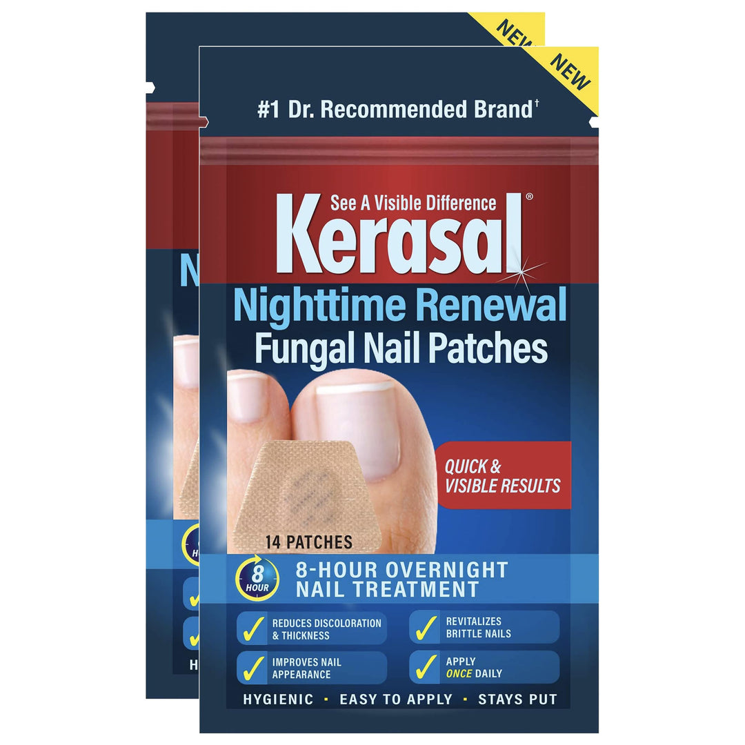 Kerasal Nighttime Renewal Fungal Nail Patches - 14 Patch Twin Pack - Overnight Nail Repair For Nail Fungus Damage, 8-Hour Nail T