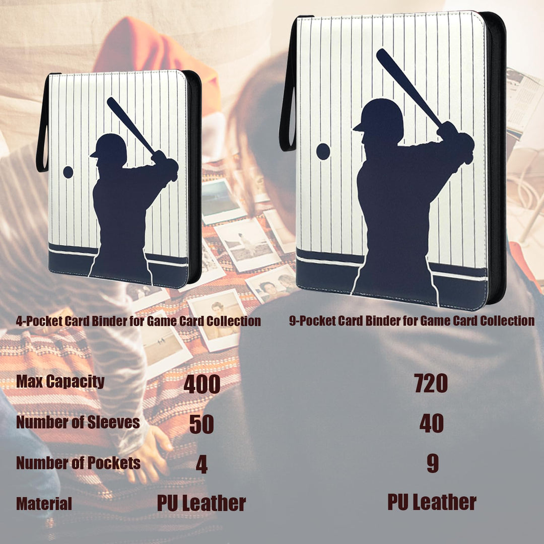 Zxojd Card Binder 720 Pockets, Trading Card Binder with Sleeves, Baseball Card Binder, Trading Card Albums Sports Card Binder Collectible Fits 720 Cards with 40 Removable Sleeves (Blue)