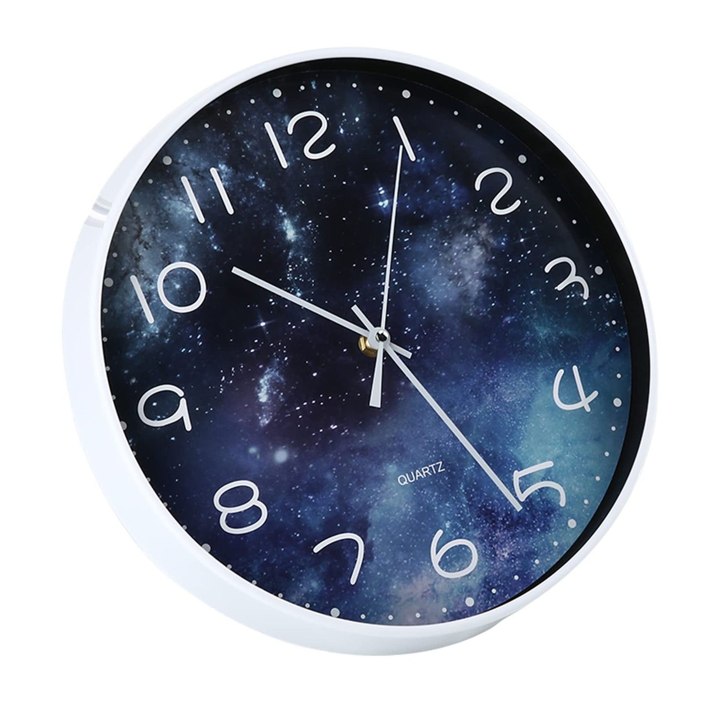 ACCSHINE Wall Clock Without Ticking Noises Silent Modern Large Battery Operated Wall Clock Easy to Read for Room Home Kitchen Bedroom Office School (Stars Blue)