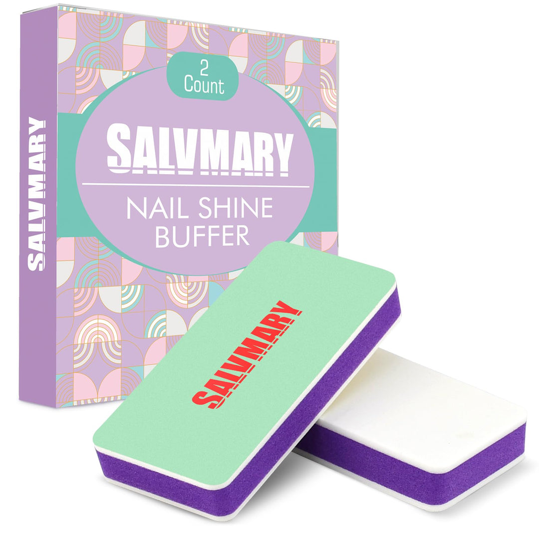 Nail Shiner Buffer Blocks - 2 Sided Shining Nail Polisher Sponge Buffing Block File 400/3000 Grit Manicure Nail Art Tools 2Pcs