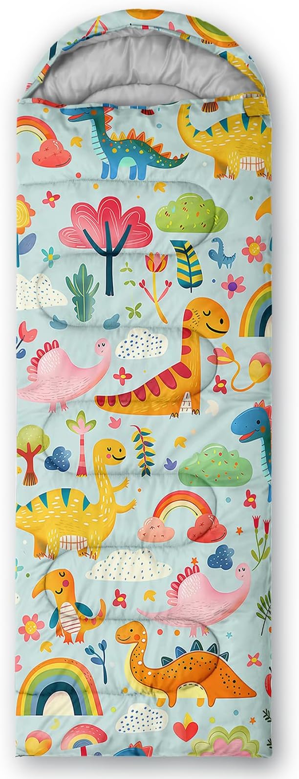 AILONEN Cartoon Fox Camping Sleeping Bag for Boys Girls Adults,Lightweight & Waterproof,3 Season Warm & Cold Weather,Portable,Kawaii Fox Printed Sleeping Bag,Traveling,Camping,Hiking