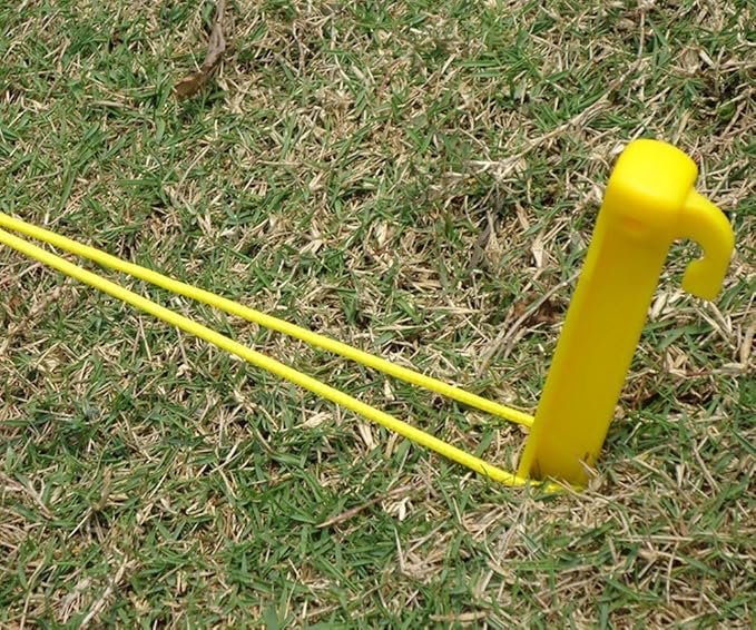 24 Pcs 9 Inch (225mm) Tent Pegs Plastic Spike Hook Awning Camping Caravan Visual Marker